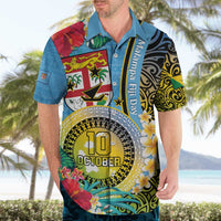 Vanuatu Malampa Fiji Day Hawaiian Shirt Happy 10 October With Maps Tropical Flowers LT14 - Polynesian Pride