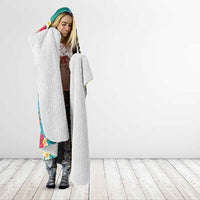 Vanuatu Malampa Fiji Day Hooded Blanket Happy 10 October With Maps Tropical Flowers LT14 - Polynesian Pride