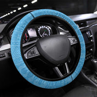 Vanuatu Malampa Fiji Day Steering Wheel Cover Happy 10 October With Maps Tropical Flowers LT14 Universal Fit Blue - Polynesian Pride