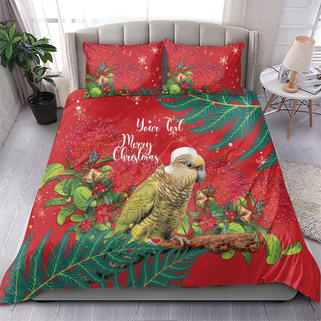 Personalised New Zealand Kakapo Christmas Bedding Set Meri Kirihimete Silver Fern Mix Pohutukawa LT14 - Polynesian Pride