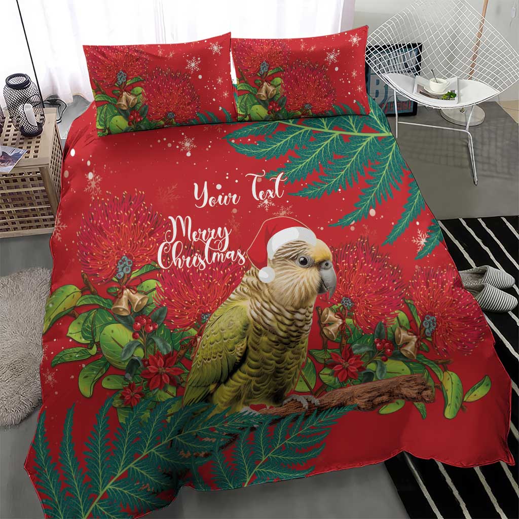 Personalised New Zealand Kakapo Christmas Bedding Set Meri Kirihimete Silver Fern Mix Pohutukawa LT14 - Polynesian Pride