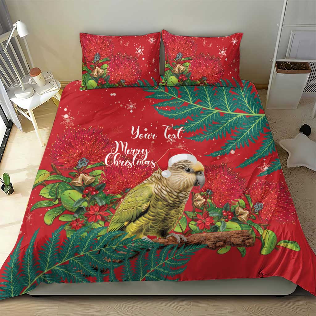 Personalised New Zealand Kakapo Christmas Bedding Set Meri Kirihimete Silver Fern Mix Pohutukawa LT14 - Polynesian Pride
