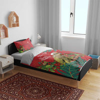 Personalised New Zealand Kakapo Christmas Bedding Set Meri Kirihimete Silver Fern Mix Pohutukawa LT14 - Polynesian Pride