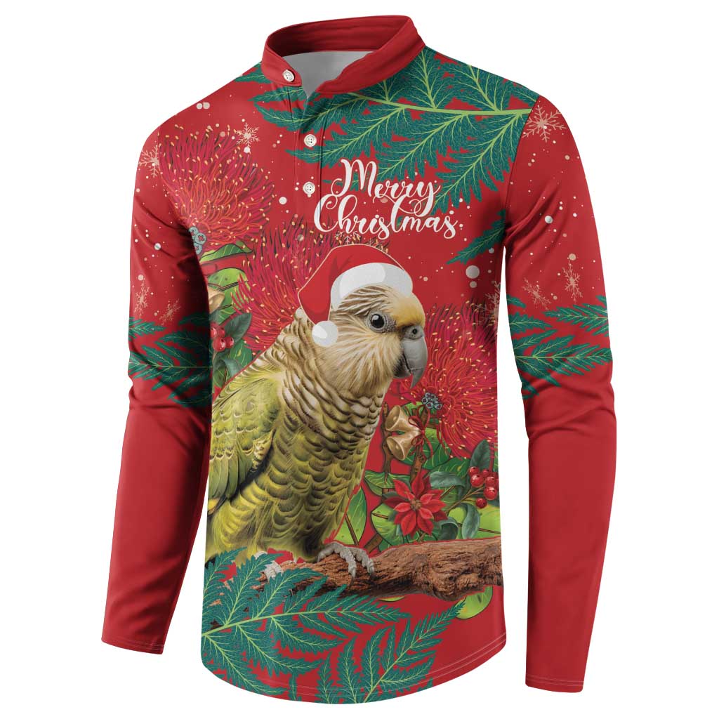 Personalised New Zealand Kakapo Christmas Button Sweatshirt Meri Kirihimete Silver Fern Mix Pohutukawa LT14 - Polynesian Pride