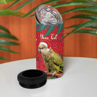 Personalised New Zealand Kakapo Christmas 4 in 1 Can Cooler Tumbler Meri Kirihimete Silver Fern Mix Pohutukawa LT14 - Polynesian Pride