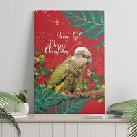 Personalised New Zealand Kakapo Christmas Canvas Wall Art Meri Kirihimete Silver Fern Mix Pohutukawa LT14 - Polynesian Pride