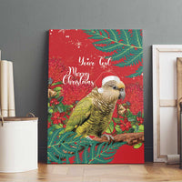 Personalised New Zealand Kakapo Christmas Canvas Wall Art Meri Kirihimete Silver Fern Mix Pohutukawa LT14 - Polynesian Pride
