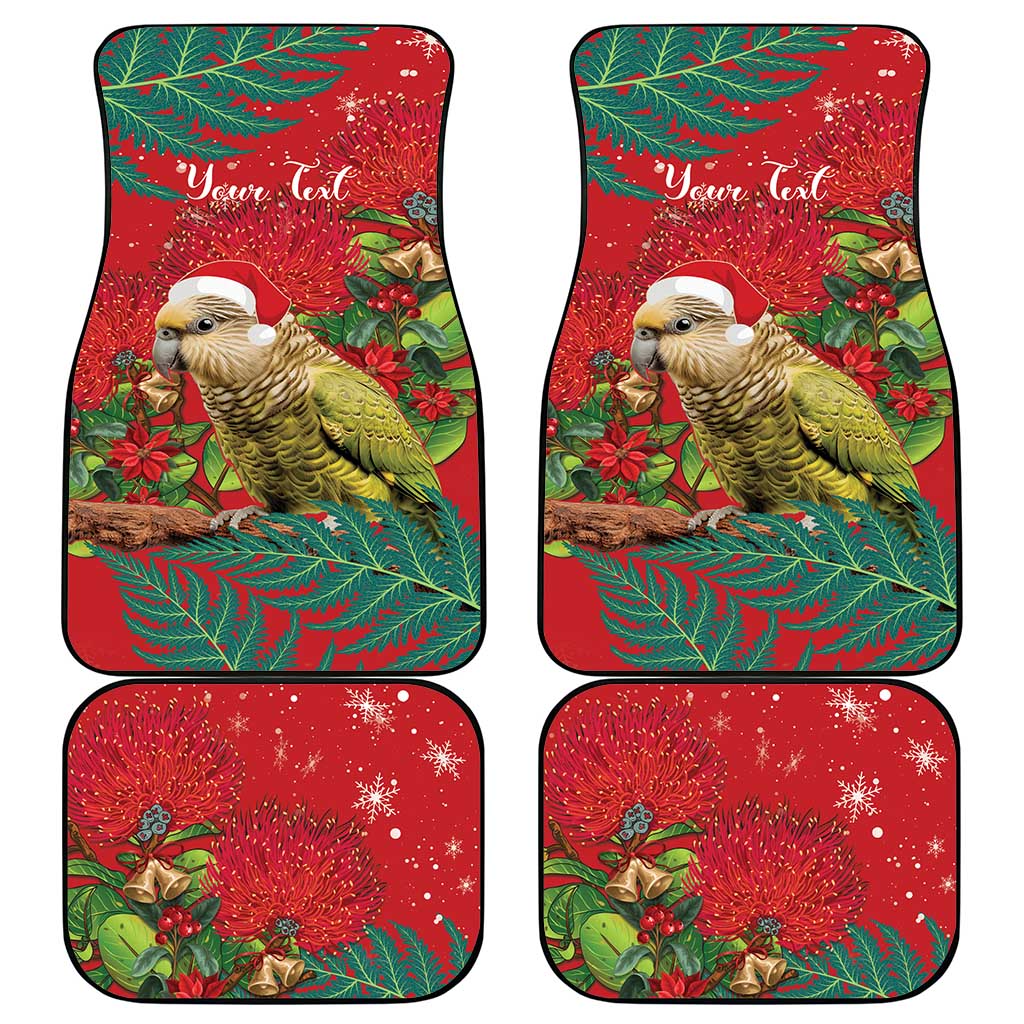 Personalised New Zealand Kakapo Christmas Car Mats Meri Kirihimete Silver Fern Mix Pohutukawa LT14 - Polynesian Pride