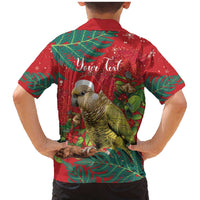 Personalised New Zealand Kakapo Christmas Family Matching Mermaid Dress and Hawaiian Shirt Meri Kirihimete Silver Fern Mix Pohutukawa LT14 - Polynesian Pride