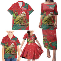 Personalised New Zealand Kakapo Christmas Family Matching Puletasi and Hawaiian Shirt Meri Kirihimete Silver Fern Mix Pohutukawa LT14 - Polynesian Pride