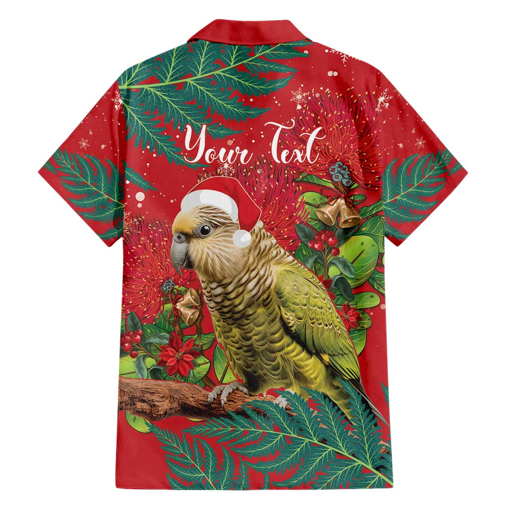 Personalised New Zealand Kakapo Christmas Family Matching Short Sleeve Bodycon Dress and Hawaiian Shirt Meri Kirihimete Silver Fern Mix Pohutukawa LT14 - Polynesian Pride
