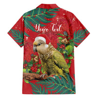 Personalised New Zealand Kakapo Christmas Family Matching Short Sleeve Bodycon Dress and Hawaiian Shirt Meri Kirihimete Silver Fern Mix Pohutukawa LT14 - Polynesian Pride
