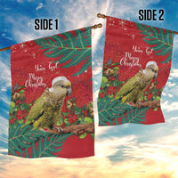 Personalised New Zealand Kakapo Christmas Garden Flag Meri Kirihimete Silver Fern Mix Pohutukawa LT14 - Polynesian Pride