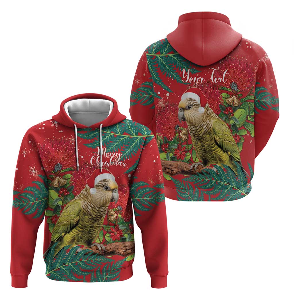 Personalised New Zealand Kakapo Christmas Hoodie Meri Kirihimete Silver Fern Mix Pohutukawa LT14 - Polynesian Pride