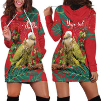 Personalised New Zealand Kakapo Christmas Hoodie Dress Meri Kirihimete Silver Fern Mix Pohutukawa LT14 - Polynesian Pride