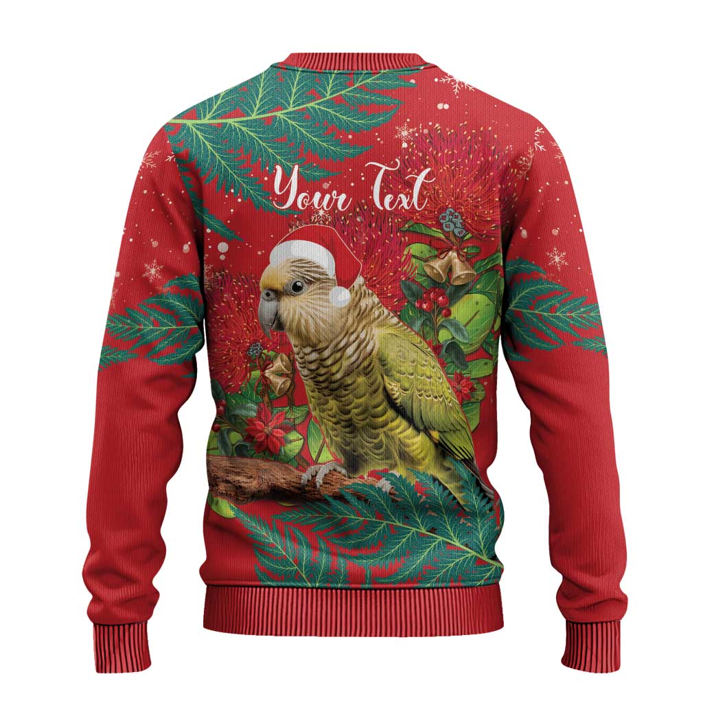 Personalised New Zealand Kakapo Christmas Ugly Christmas Sweater Meri Kirihimete Silver Fern Mix Pohutukawa LT14 - Polynesian Pride