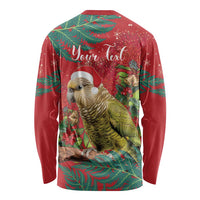 Personalised New Zealand Kakapo Christmas Long Sleeve Shirt Meri Kirihimete Silver Fern Mix Pohutukawa LT14 - Polynesian Pride
