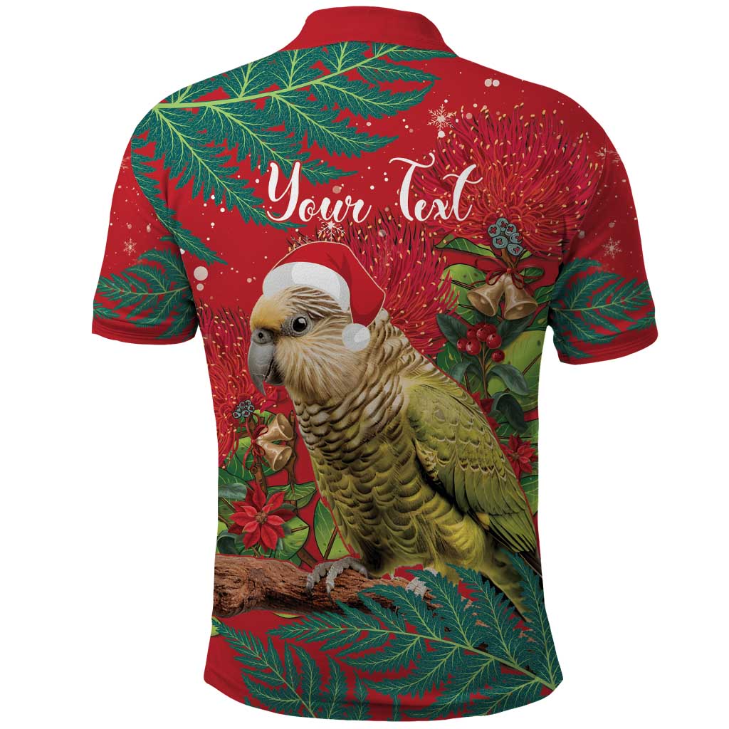 Personalised New Zealand Kakapo Christmas Polo Shirt Meri Kirihimete Silver Fern Mix Pohutukawa LT14 - Polynesian Pride