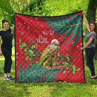 Personalised New Zealand Kakapo Christmas Quilt Meri Kirihimete Silver Fern Mix Pohutukawa LT14 - Polynesian Pride