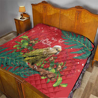 Personalised New Zealand Kakapo Christmas Quilt Meri Kirihimete Silver Fern Mix Pohutukawa LT14 - Polynesian Pride
