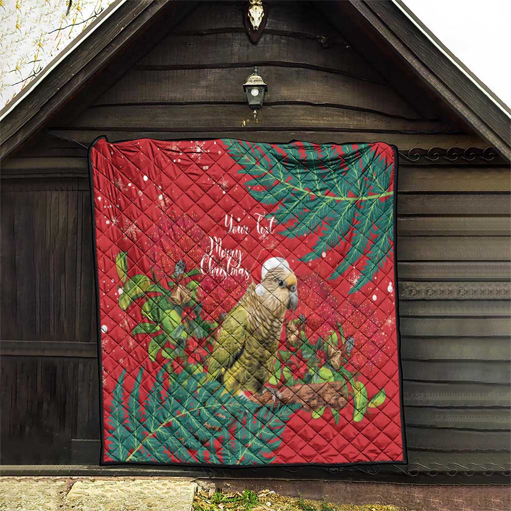 Personalised New Zealand Kakapo Christmas Quilt Meri Kirihimete Silver Fern Mix Pohutukawa LT14 - Polynesian Pride