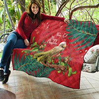 Personalised New Zealand Kakapo Christmas Quilt Meri Kirihimete Silver Fern Mix Pohutukawa LT14 - Polynesian Pride