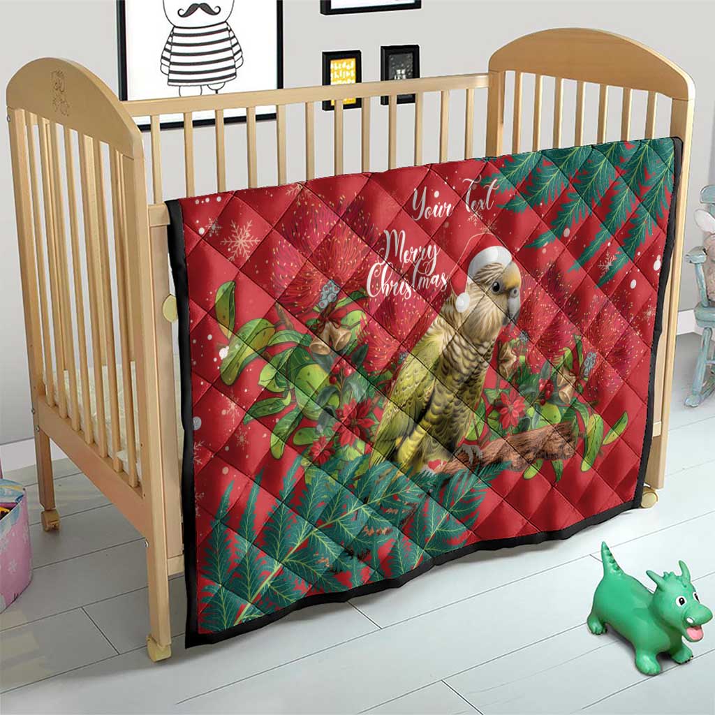 Personalised New Zealand Kakapo Christmas Quilt Meri Kirihimete Silver Fern Mix Pohutukawa LT14 - Polynesian Pride