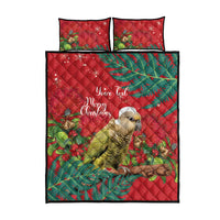 Personalised New Zealand Kakapo Christmas Quilt Bed Set Meri Kirihimete Silver Fern Mix Pohutukawa LT14 - Polynesian Pride