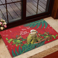 Personalised New Zealand Kakapo Christmas Rubber Doormat Meri Kirihimete Silver Fern Mix Pohutukawa LT14 - Polynesian Pride