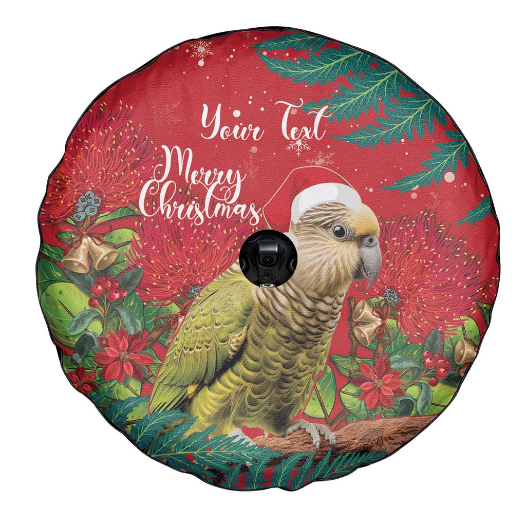 Personalised New Zealand Kakapo Christmas Spare Tire Cover Meri Kirihimete Silver Fern Mix Pohutukawa LT14 - Polynesian Pride