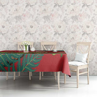 Personalised New Zealand Kakapo Christmas Tablecloth Meri Kirihimete Silver Fern Mix Pohutukawa LT14 - Polynesian Pride