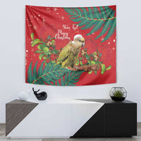 Personalised New Zealand Kakapo Christmas Tapestry Meri Kirihimete Silver Fern Mix Pohutukawa LT14 - Polynesian Pride