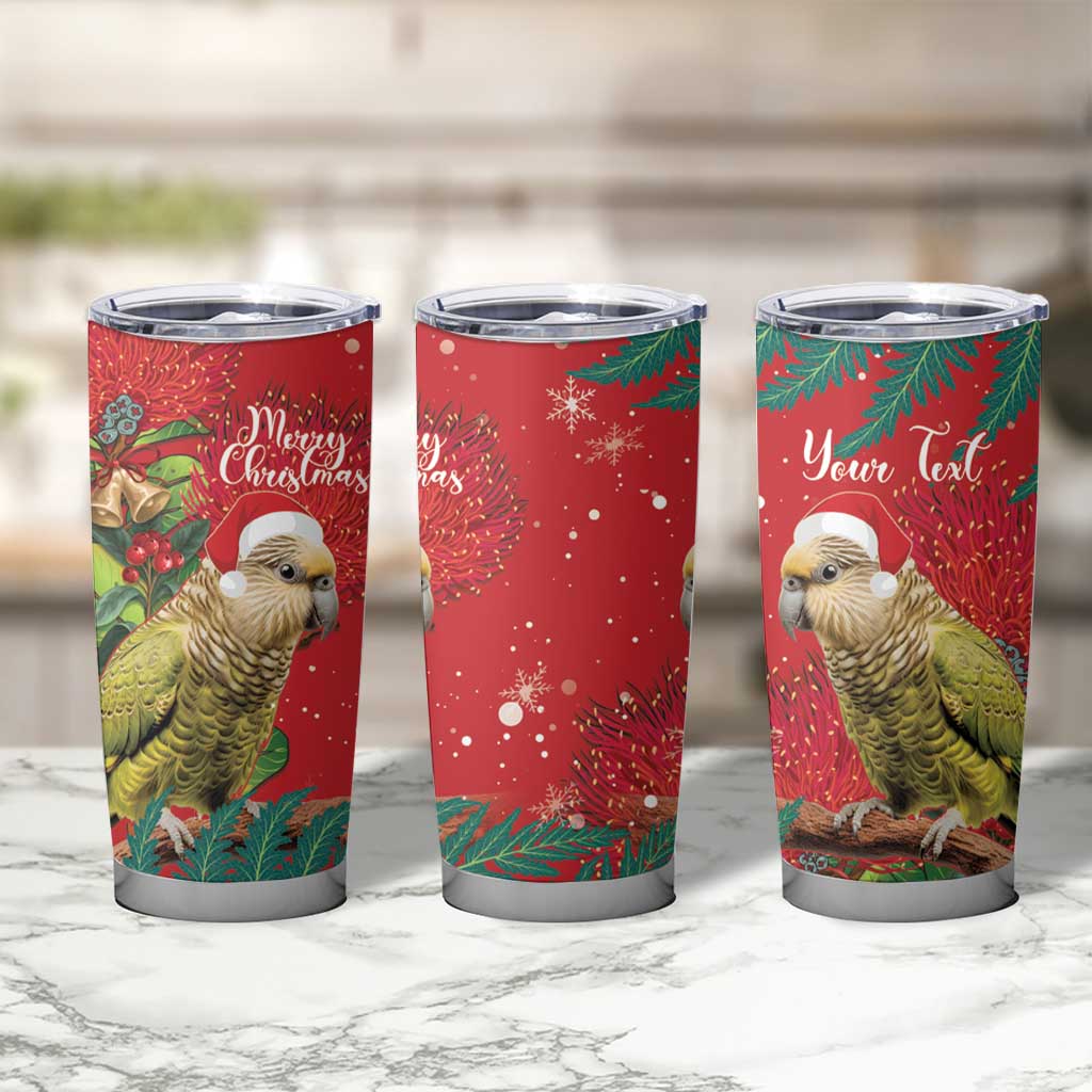 Personalised New Zealand Kakapo Christmas Tumbler Cup Meri Kirihimete Silver Fern Mix Pohutukawa LT14 - Polynesian Pride