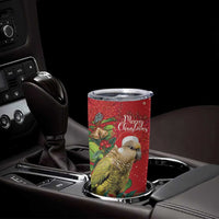 Personalised New Zealand Kakapo Christmas Tumbler Cup Meri Kirihimete Silver Fern Mix Pohutukawa LT14 - Polynesian Pride