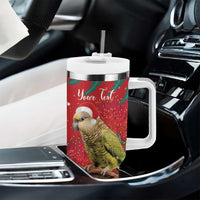 Personalised New Zealand Kakapo Christmas Tumbler With Handle Meri Kirihimete Silver Fern Mix Pohutukawa LT14 - Polynesian Pride