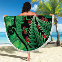 New Zealand Gecko Christmas Beach Blanket Meri Kirihimete Paua Shell Mix Pohutukawa LT14 - Polynesian Pride