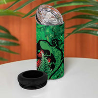 New Zealand Gecko Christmas 4 in 1 Can Cooler Tumbler Meri Kirihimete Paua Shell Mix Pohutukawa LT14 - Polynesian Pride
