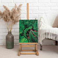 New Zealand Gecko Christmas Canvas Wall Art Meri Kirihimete Paua Shell Mix Pohutukawa LT14 - Polynesian Pride