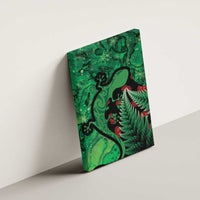 New Zealand Gecko Christmas Canvas Wall Art Meri Kirihimete Paua Shell Mix Pohutukawa LT14 - Polynesian Pride