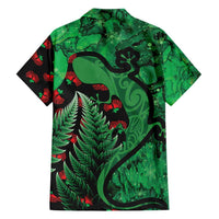 New Zealand Gecko Christmas Family Matching Off Shoulder Maxi Dress and Hawaiian Shirt Meri Kirihimete Paua Shell Mix Pohutukawa LT14 - Polynesian Pride