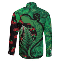 New Zealand Gecko Christmas Family Matching Off Shoulder Short Dress and Hawaiian Shirt Meri Kirihimete Paua Shell Mix Pohutukawa LT14 - Polynesian Pride