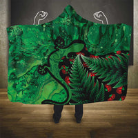 New Zealand Gecko Christmas Hooded Blanket Meri Kirihimete Paua Shell Mix Pohutukawa LT14 - Polynesian Pride