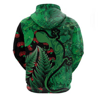 New Zealand Gecko Christmas Hoodie Meri Kirihimete Paua Shell Mix Pohutukawa LT14 - Polynesian Pride