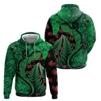 New Zealand Gecko Christmas Hoodie Meri Kirihimete Paua Shell Mix Pohutukawa LT14 - Polynesian Pride