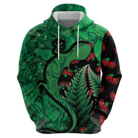 New Zealand Gecko Christmas Hoodie Meri Kirihimete Paua Shell Mix Pohutukawa LT14 - Polynesian Pride