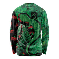 New Zealand Gecko Christmas Long Sleeve Shirt Meri Kirihimete Paua Shell Mix Pohutukawa LT14 - Polynesian Pride