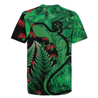 New Zealand Gecko Christmas Rugby Jersey Meri Kirihimete Paua Shell Mix Pohutukawa LT14 - Polynesian Pride