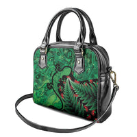 New Zealand Gecko Christmas Shoulder Handbag Meri Kirihimete Paua Shell Mix Pohutukawa LT14 - Polynesian Pride