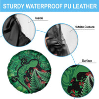 New Zealand Gecko Christmas Spare Tire Cover Meri Kirihimete Paua Shell Mix Pohutukawa LT14 - Polynesian Pride