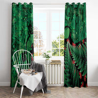 New Zealand Gecko Christmas Window Curtain Meri Kirihimete Paua Shell Mix Pohutukawa LT14 - Polynesian Pride